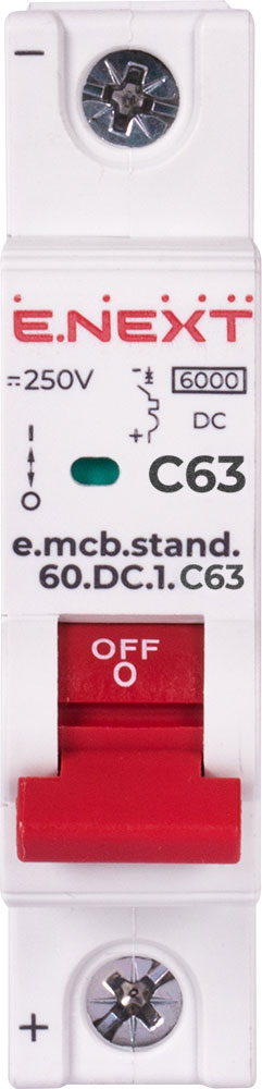 Автоматический выключатель E.NEXT e.mcb.stand.60.DC.1.C63 s081012