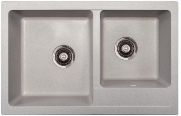 Мойка для кухни Metalac Х granit-QUADRO PLUS 2 D серая 
