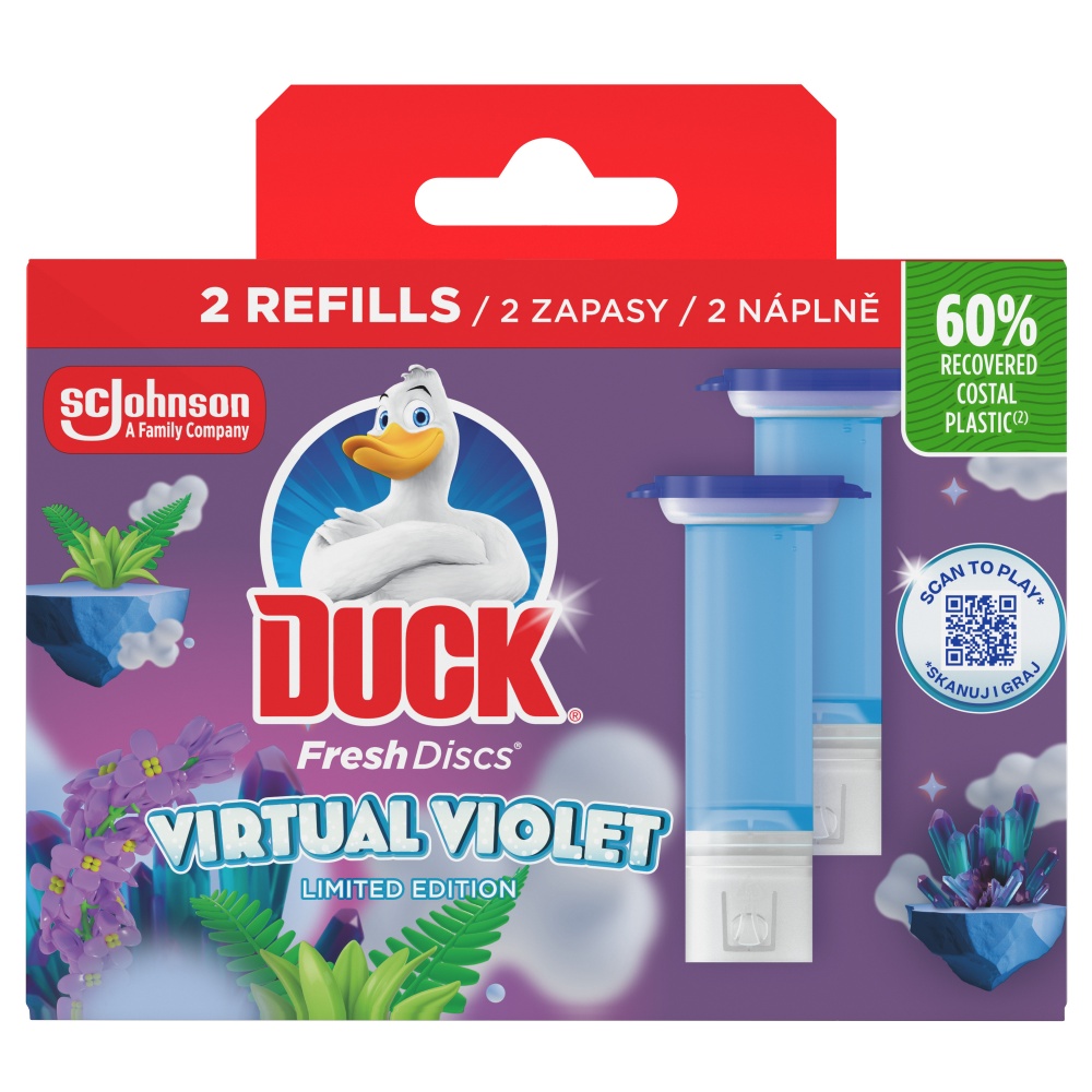 Диски туалетные DUCK Virtual Violet в сменном блоке 2 шт. 1244997