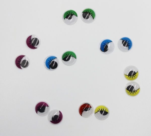 Декоративное изделие глаза с ресницами 1,2 см 30 шт. Річ-Ленд