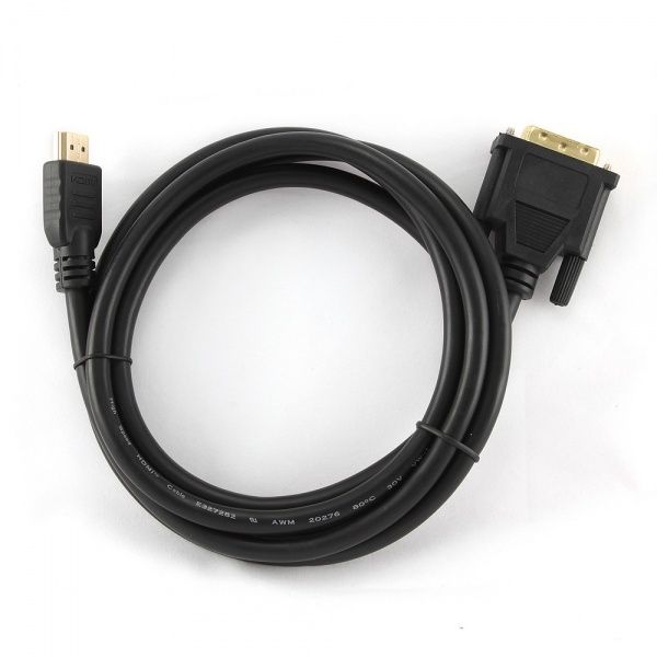 Кабель Cablexpert HDMI – DVI 0,5 м (CC-HDMI-DVI-0.5M) HDMI-DVI, V1.3/19-пин позолоченный коннекторы 