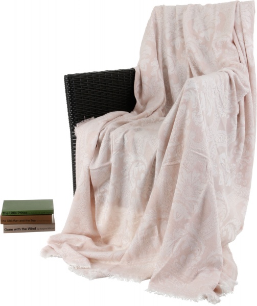 Плед Toledo 140x200 см рожевий із білим La Nuit 