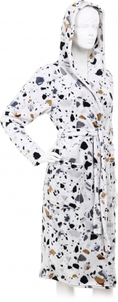 Халат с микрофибры La Nuit Terrazzo р. XS серый с принтом