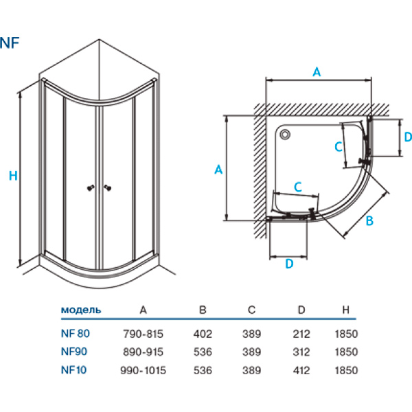 Душова кабіна Koller Pool з піддоном Round та сифоном А49CR