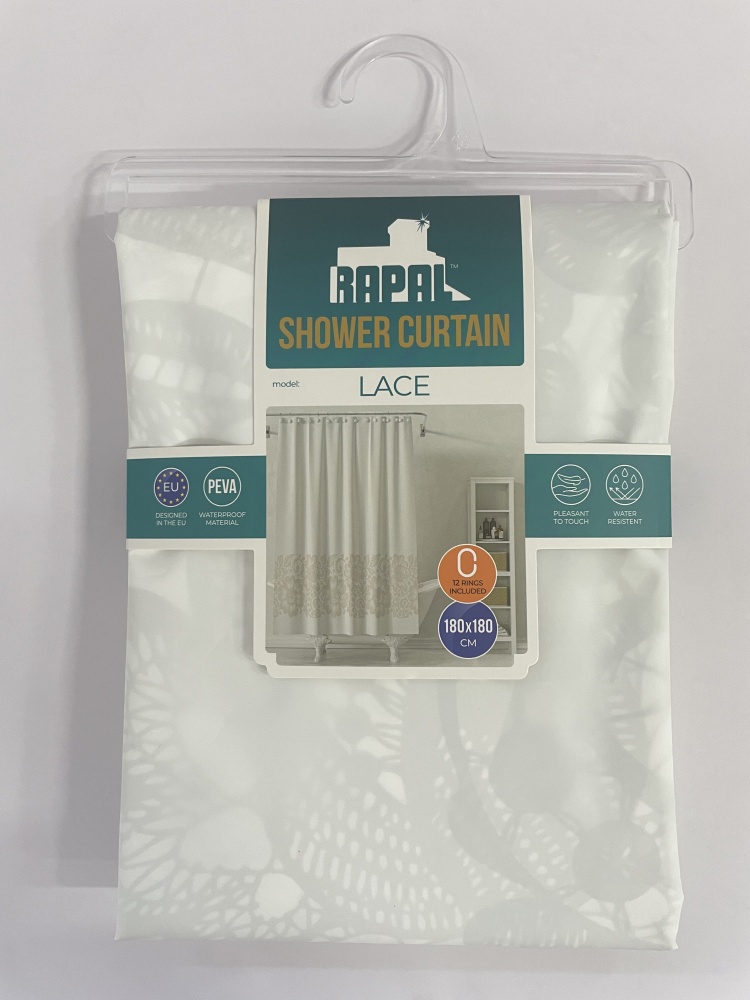 Шторка для ванны Rapal Lace 180х180 см