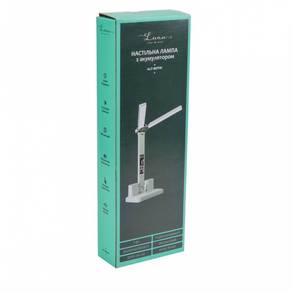 Настольная лампа аккумуляторная Luna Home 7 Вт белый ALT-807W