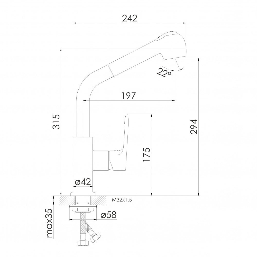 Смеситель для кухни Imprese BLANICE f03401201AF, хром