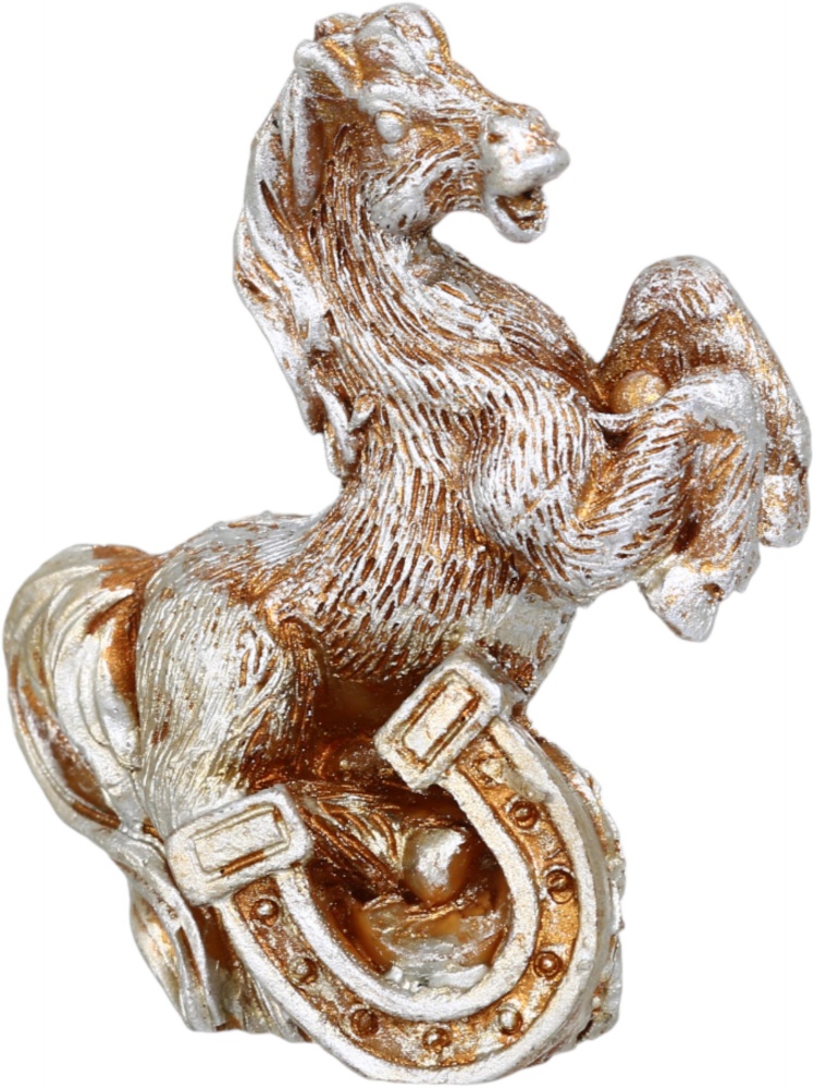 Сувенир новогодний кузнечик с подковой полигума золотой 5 см