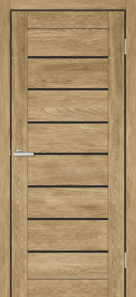 Дверне полотно ОМіС Lego 10 ВG (з фрезеруванням п/з 96/85) ПО чорне скло 800 мм дуб нешвілл