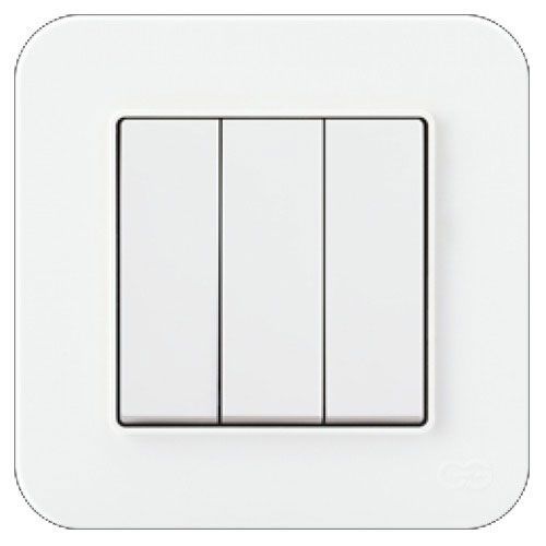 Вимикач реверсивний Gunsan триклавішний без підсвітки 10 А 250В кремовий 01 37 12 00 100 109