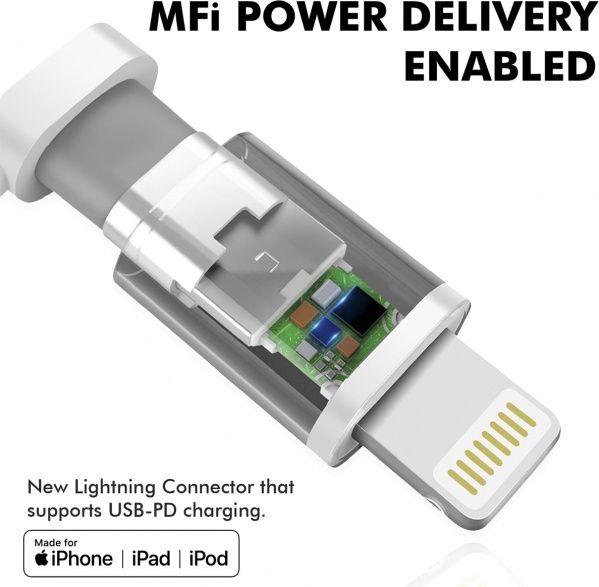 Кабель Promate Lightning - USB Type-C 1,2 м чорний 