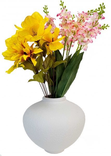 Ваза Юла шовк білий 21 см