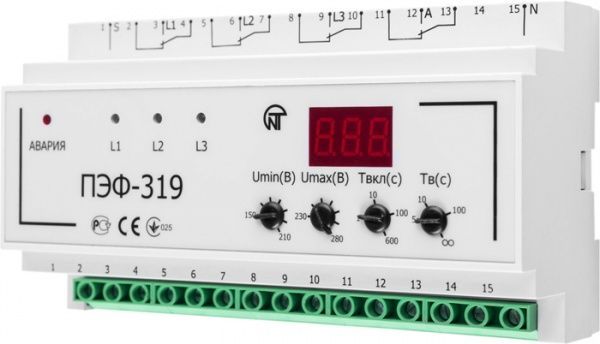 Переключатель фаз электронный Volt Control 30 А ПЭФ-319