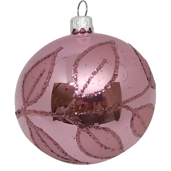 Куля новорічна 80 мм малиновий 6826