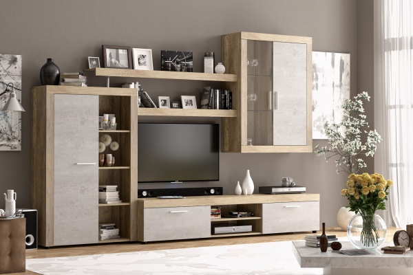 Стенка Орлеанс New Мебель-Сервіс бетон 