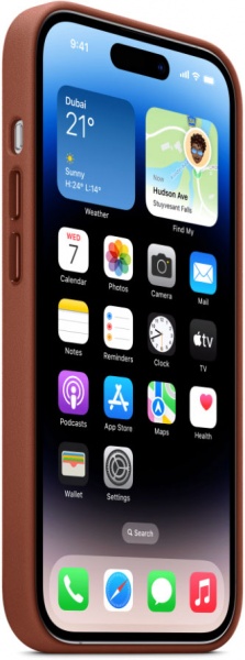 Чохол Apple Leather Case with MagSafe для iPhone 14 Pro umber(MPPK3ZE/A)