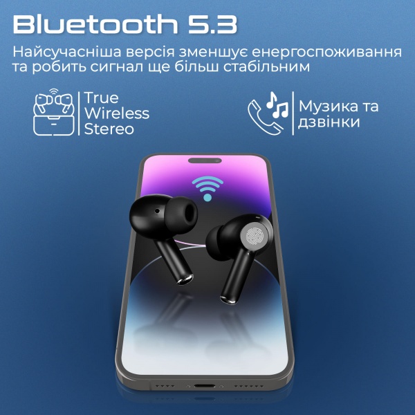 Навушники Promate ProPods black (propods.black) 