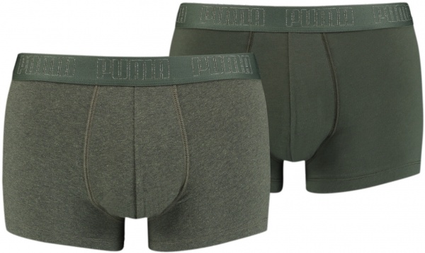 Трусы Puma BASIC TRUNK 2P GREEN MELANGE 93501509 р.L хаки
