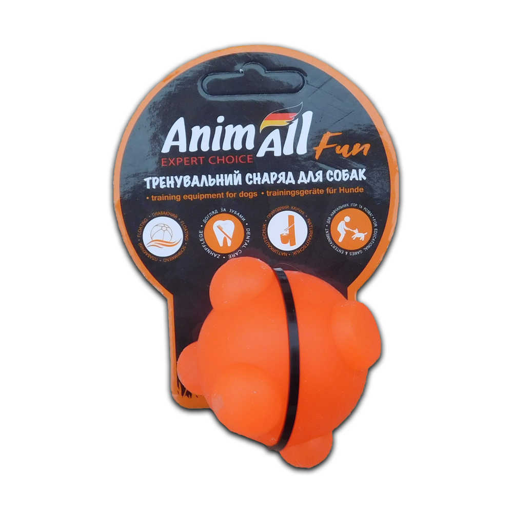 Іграшка для собак AnimAll Fun куля молекула, помаранчева, 5 см