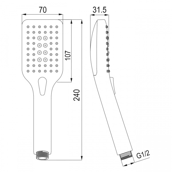 Ручний душ Imprese 70 мм W070SQT3 