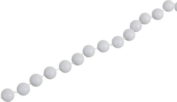 Декорация новогодняя Бусы белые 1х800 см