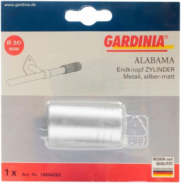 Наконечник Zilinder Gardinia Alabama набірний d20 мм срібний 