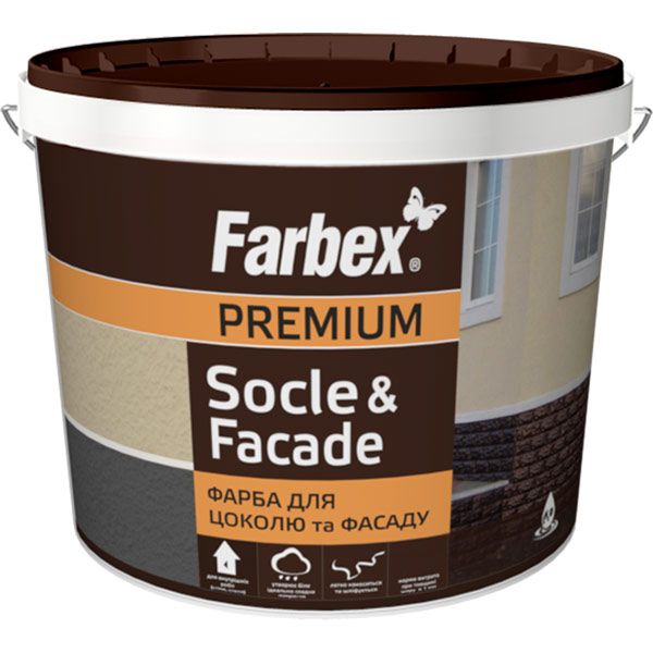 Фарба Farbex для цоколів і фасадів 1.2 кг біла