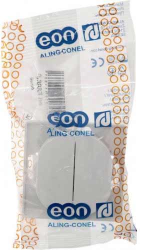 Вимикач-перемикач двоклавішний Aling-Conel Eon без підсвітки 10 А 250В білий E606.00