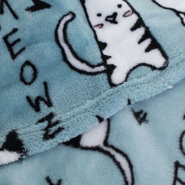 Плед Flannel Lazy Cats 160x200 см блакитний La Nuit 