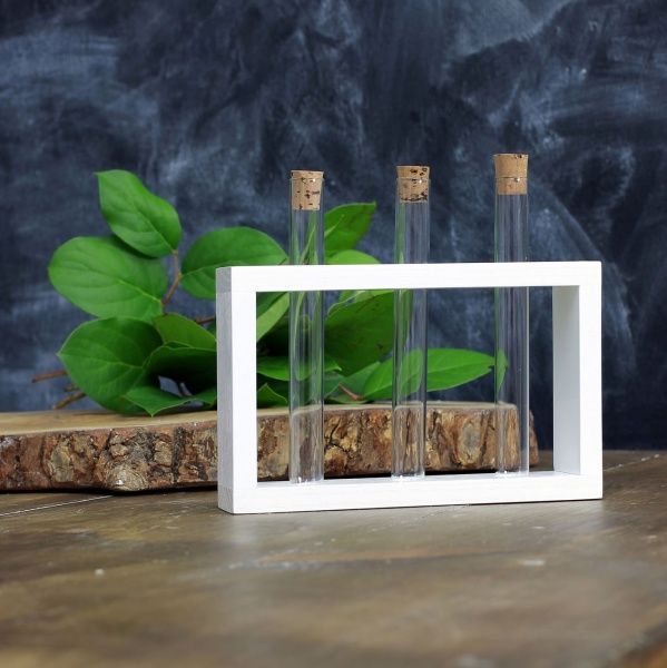 Підставка декоративна Склоприлад із пробірками біла 300543