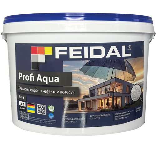 Краска силиконовая Feidal Profi Aqua мат белый 5л