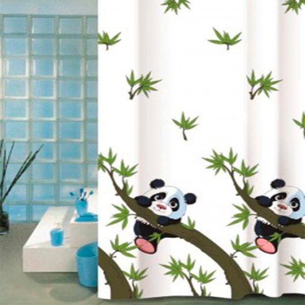 Шторка для душа Vonaldi Cute/Panda 180x200 см зеленая