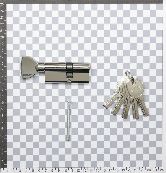 Цилиндр Bruno 30x40 ключ-вороток 68 мм никель