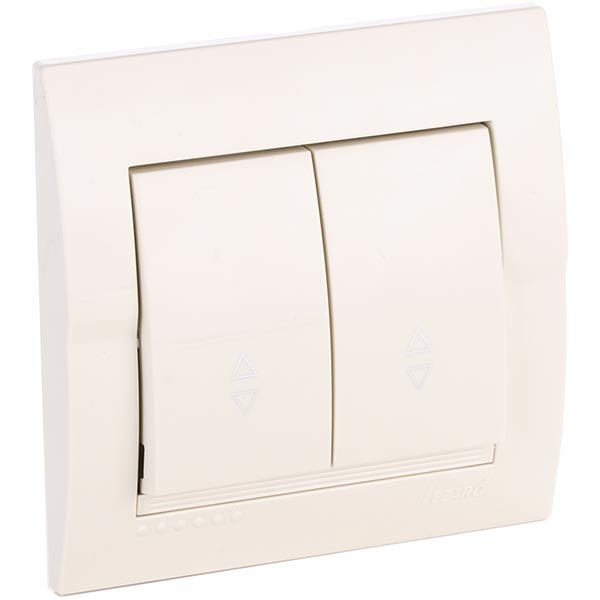 Выключатель проходной двухклавишный Lezard Deriy без подсветки 10 А 250В IP20 кремовый