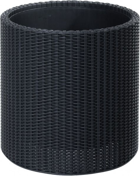 Горщик пластиковий Keter Cylinder Planter L круглий 39л антрацит 