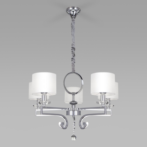 Люстра підвісна Strotskis Ariana 5x40 Вт E14 білий 60113/5 (хром) 