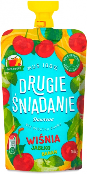 Пюре фруктове Dawtona Другий сніданок вишня яблуко банан 100 г 