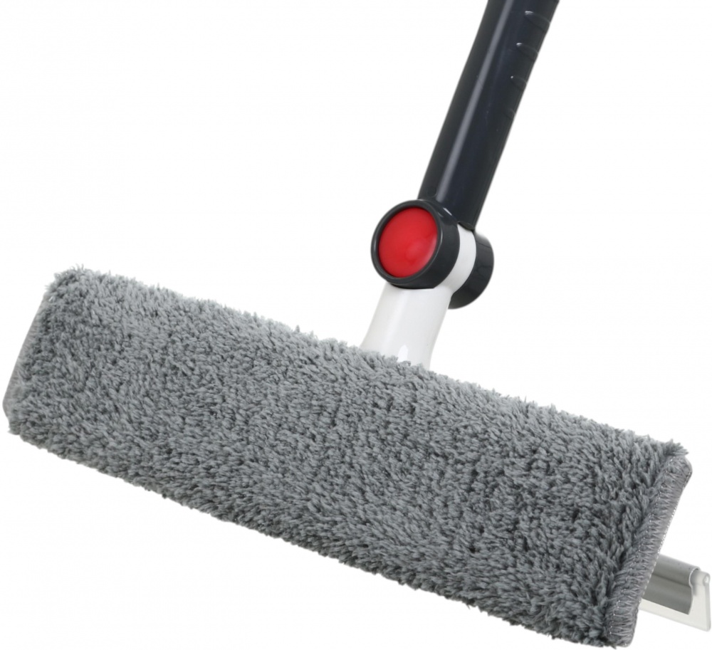 Швабра для вікон та дзеркал OBERY зі склизом 2в1 28 см сірий