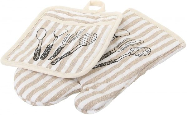 Набір кухонний прихватка та рукавиця Spoons 18x33 см бежевий UP! (Underprice) 