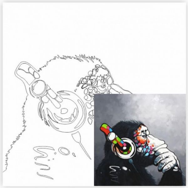 Полотно на картоні з контуром «Music» Rosa Start 