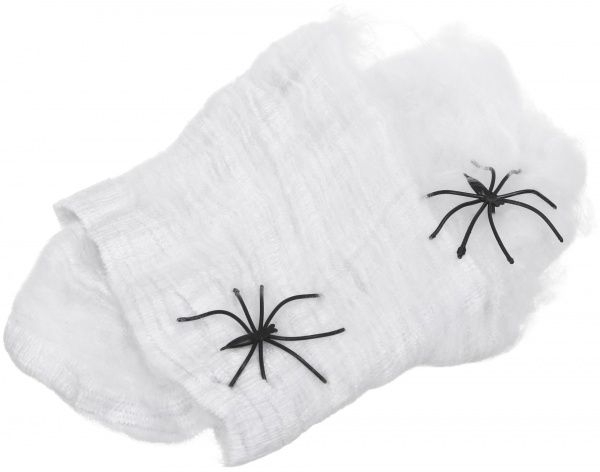 Подвесной декор Fun Паутина белая с двумя пауками 20 г YES