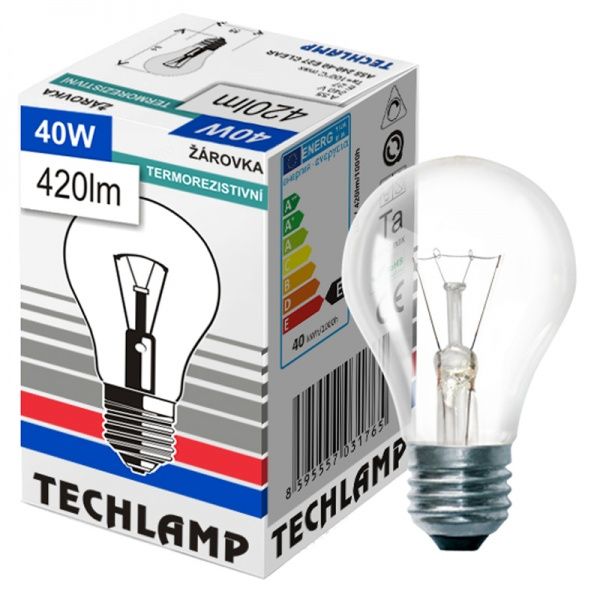 Лампа розжарювання Techlamp A55 40 Вт E27 230 В прозора 