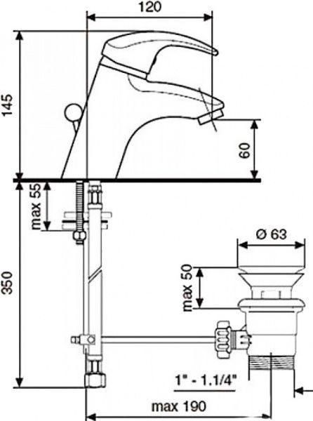 Смеситель для умывальника Emmevi Rubinetterie Jolly 10003 GТС
