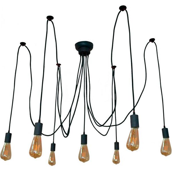 Люстра подвесная Геотон НСБ 02-7х60-959 Паучок-6+1 7x60 Вт E27 черный 