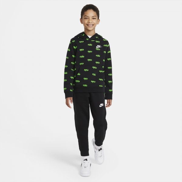 Джемпер Nike B NSW SCRIPT AOP PO DB3257-010 р. M черно-зеленый