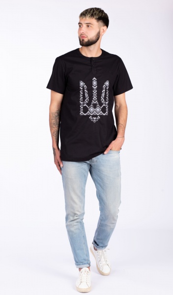 Вышиванка Эдельвика 79-22/00 Тризуб черный р. XL 