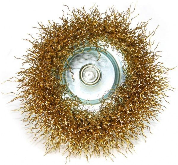 Щітка чашкова дріт 75мм, витий (рифлений) хвост.6мм d0,3 об/хв 4500 стальний дріт S&R 136630075