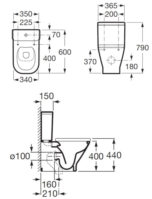 Унитаз-компакт ROCA CASSANDRA A34D730000