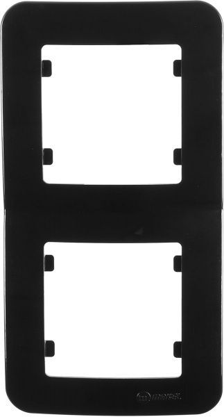 Рамка двомісна Makel Lillium Natural вертикальна чорний