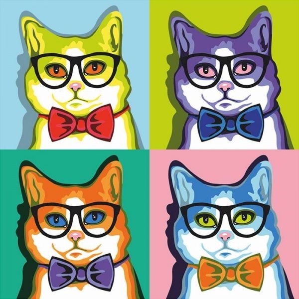 Картина за номерами Кіт в квадраті Rosa Start 